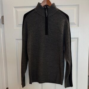 Men's Charcoal Zip-Up Sweater